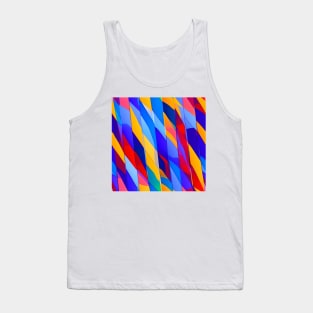 Multicolor Abstract Column  Art - Stained Glass Tank Top